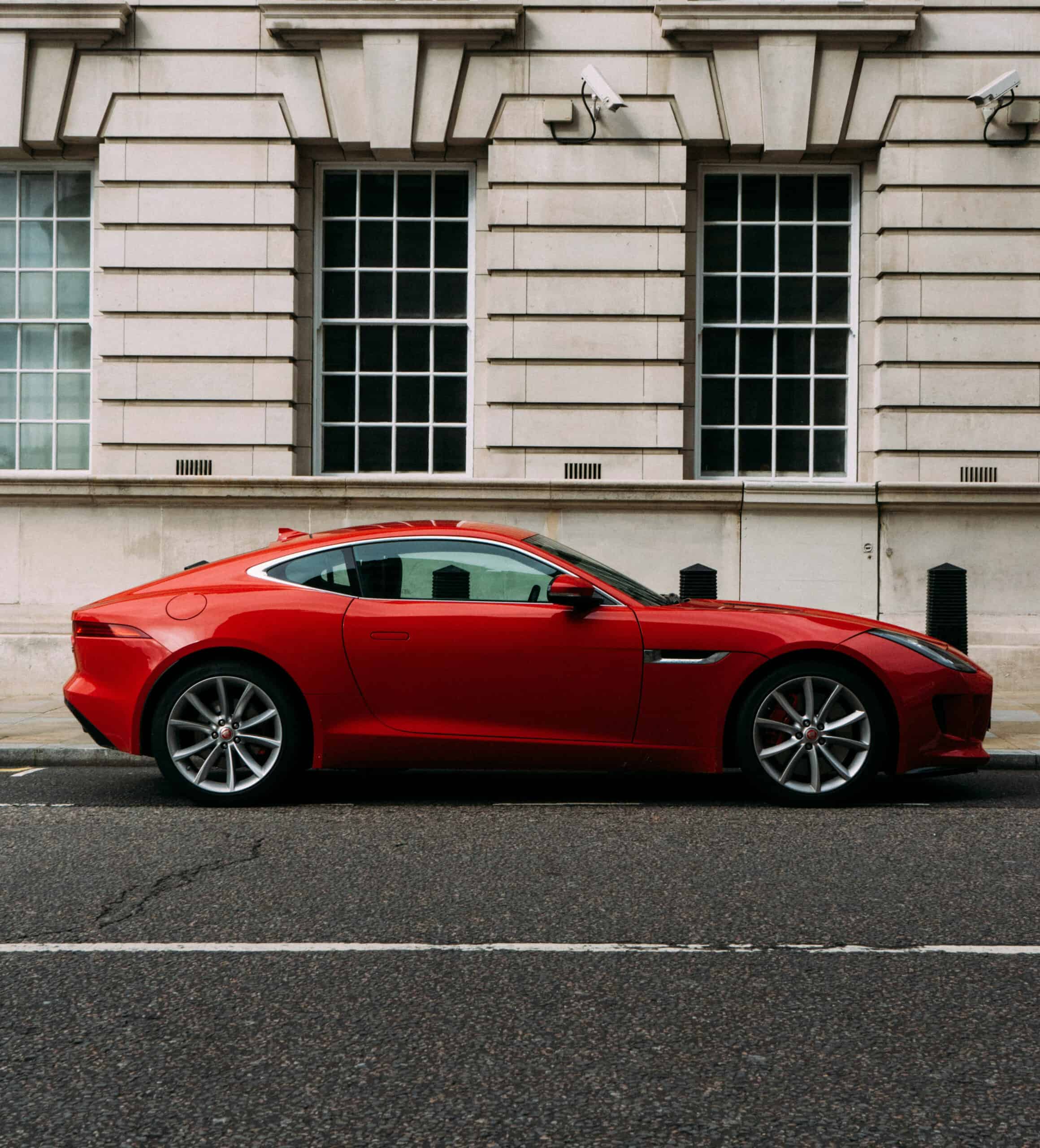 Red Jaguar car