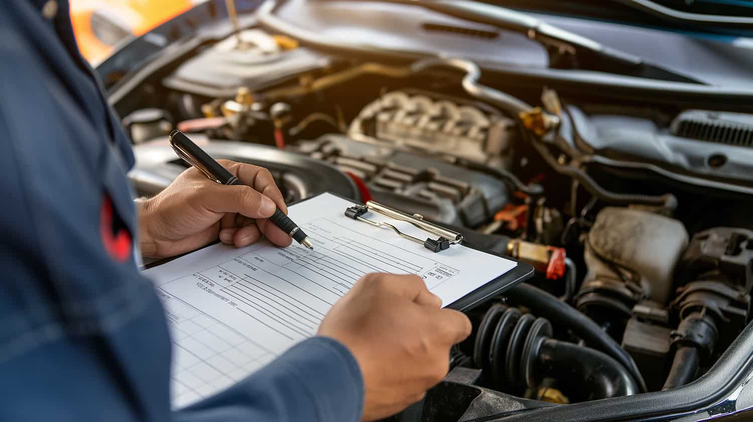 An expert Milton mechanic inspecting the breaks and clutch